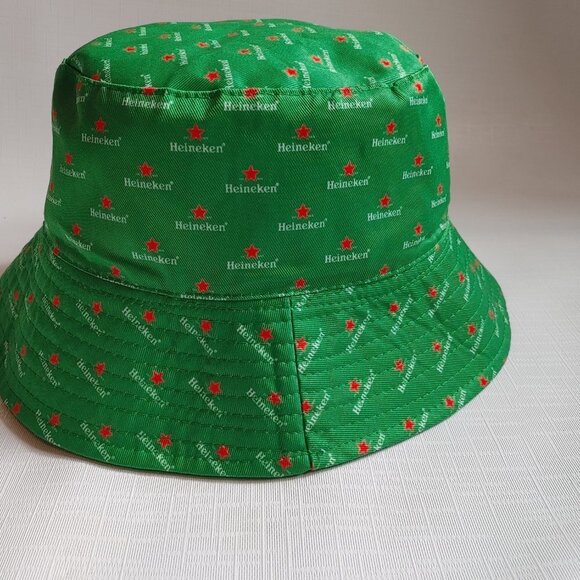FUN Heineken BUCKET HAT Reversible Green RED Star Beer Branded Hat - Picture 4 of 6
